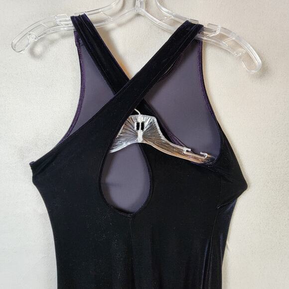 Shelli Segal Sleeveless Stretch Maxi Dress Size 6 Black/Purple Evening Formal - Picture 4 of 7